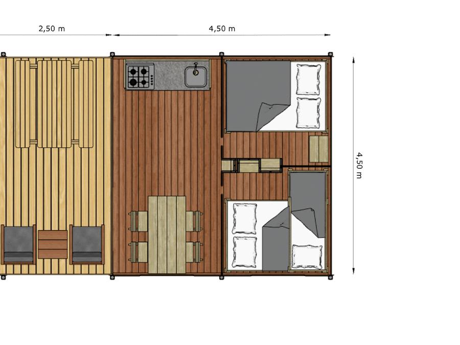 Tente en toile et en bois 5 personnes - Glamptent Basic 1