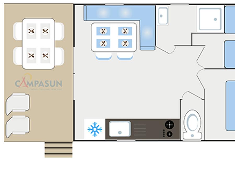 Mobilhome 4 personnes - Méditerranée - 24m² - 2 chambres 6