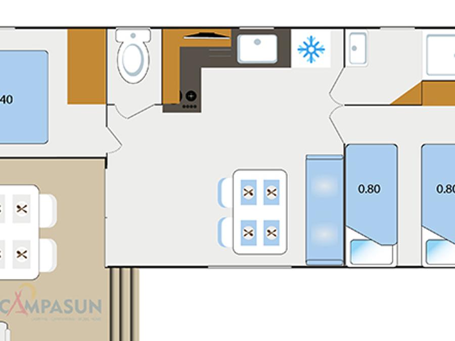 Mobilhome 4 personnes - Azur 4 - 26m² - 2 chambres 9