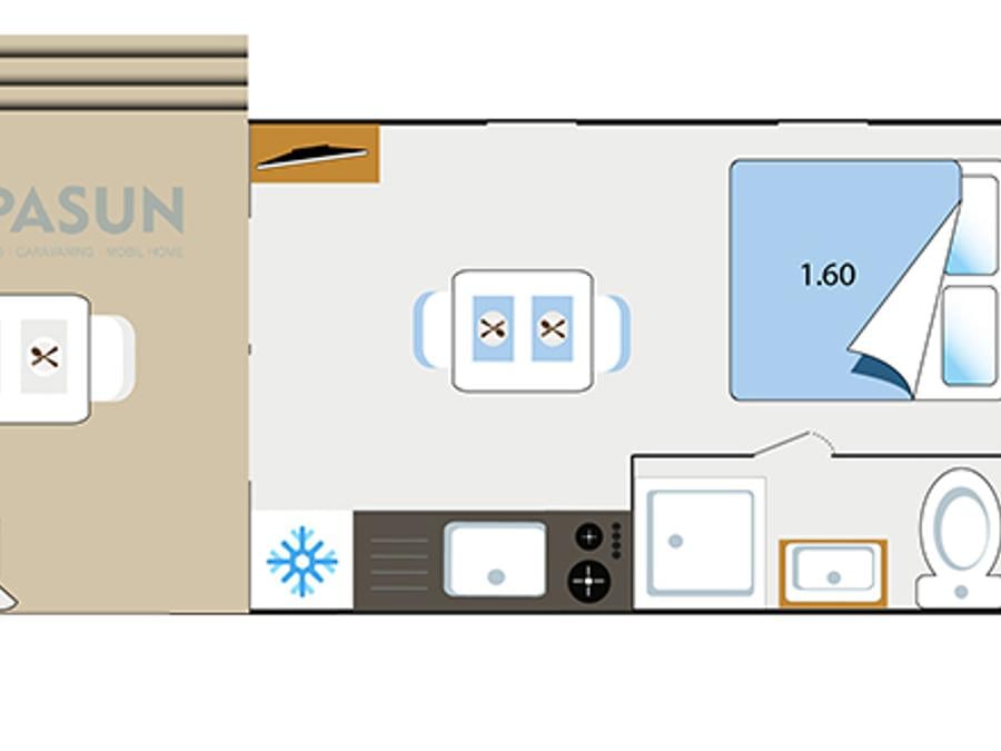 Mobilhome 2 personnes - Key westotel - 20m² - 1 Chambre 6
