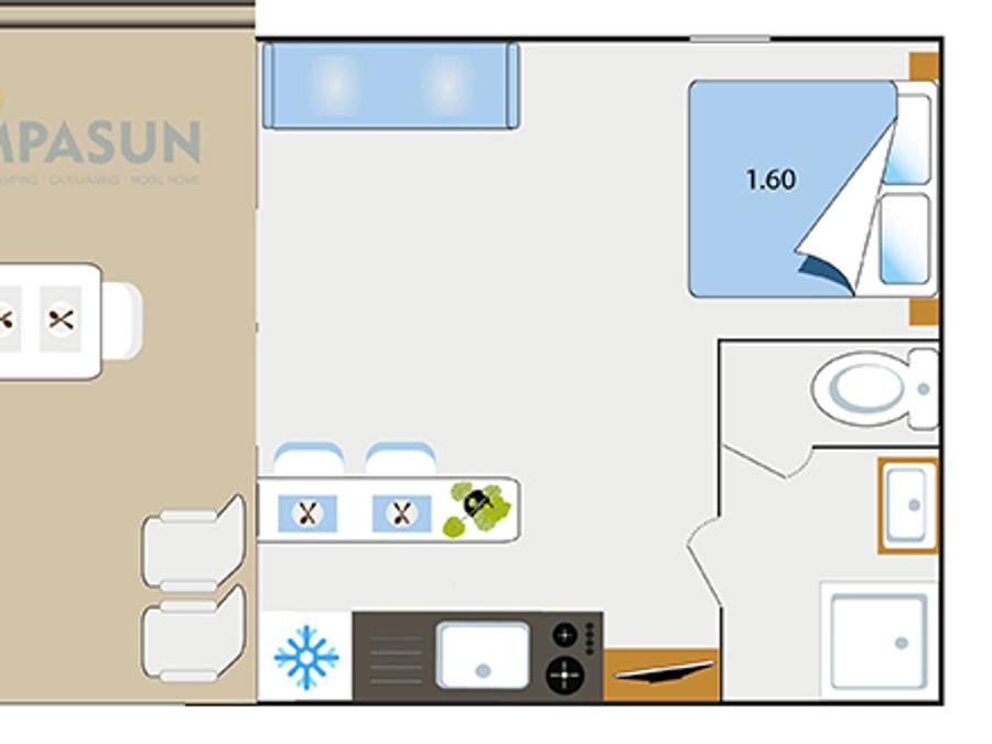 Chalet 2 personnes - Hôtelier - 26 m² - 1 chambre 4