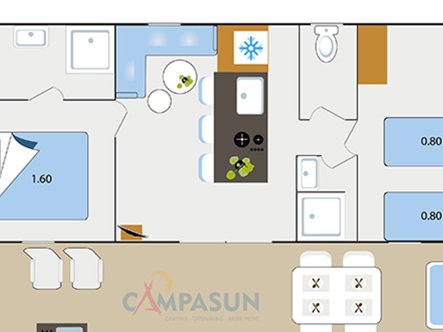 Mobilhome 4 personnes - Key West avec Spa - 38m² - 2 chambres 8