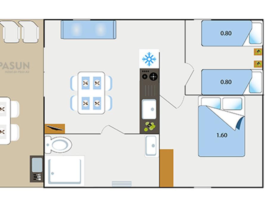 Chalet 4 personnes - Chalet PMR - 48m² - 2 chambres 6