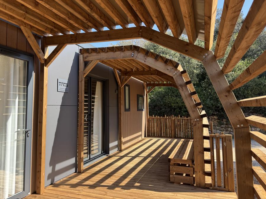 Mobilhome 6 personnes - TAOS Luxe 40m2 terrasse couverte + Jacuzzi privatif - 6 pers 3 chambres 2 sdb - clim 8