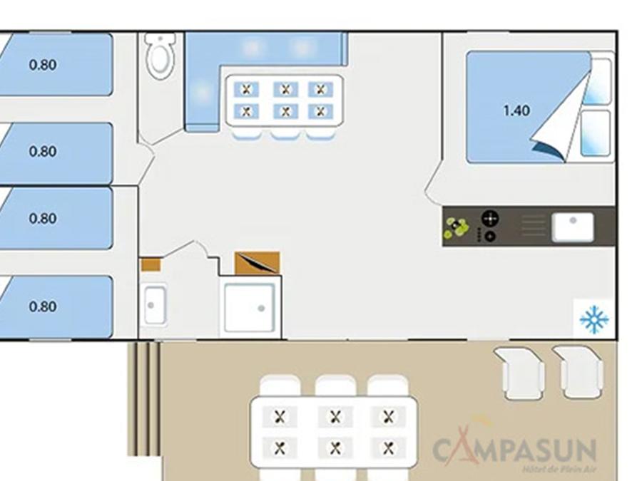Mobilhome 6 personnes - Mobil home Six-Fours - 34 m² - 3 Chambres 6