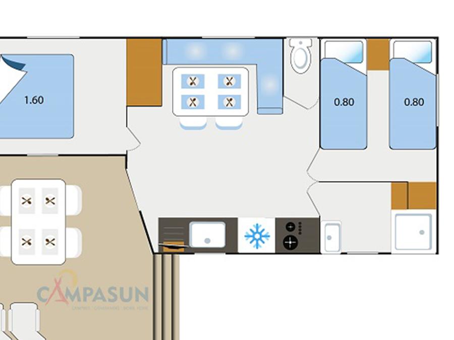 Mobilhome 4 personnes - Mobil home Cassis - 28 m² - 2 chambres 6