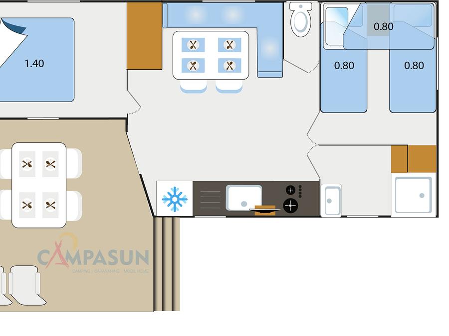 Mobilhome 4 personnes - Mobil home Saint-Cyr - 26m² - 2 Chambres 5