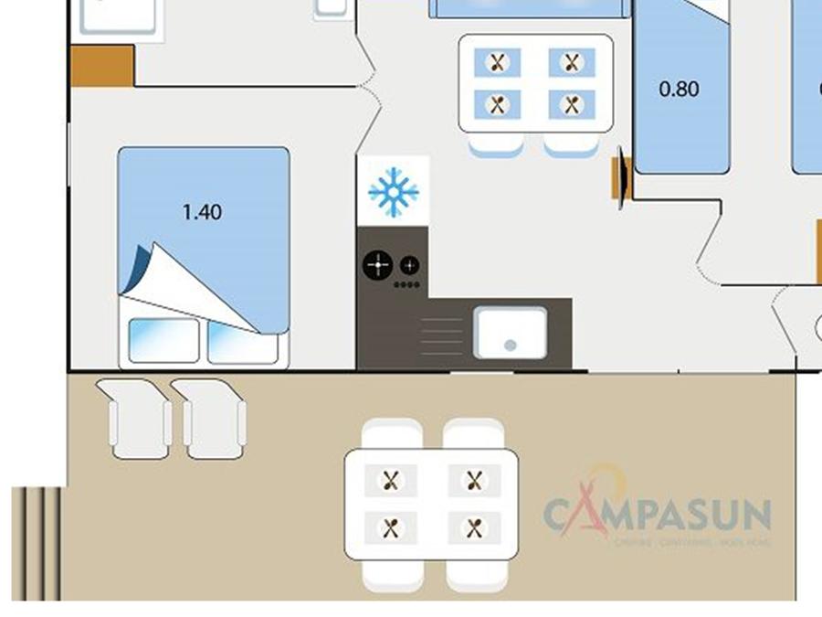 Mobilhome 4 personnes - Mobil home Bandol - 21m² - 2 Chambres 5