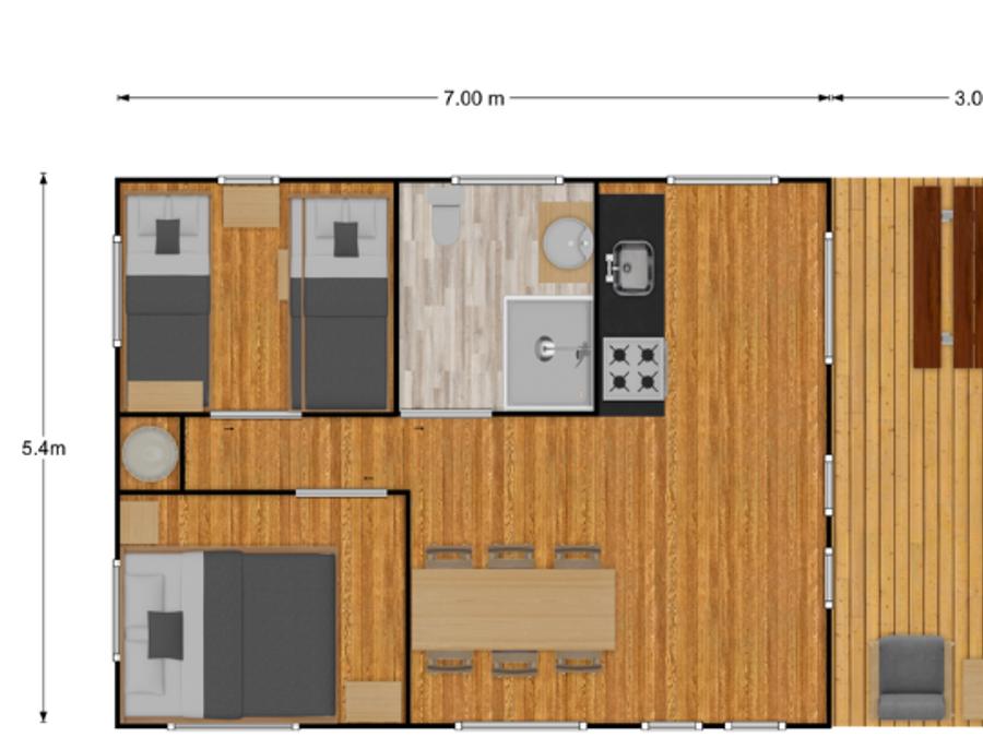 Tente en toile et en bois 5 personnes - WOODLODGE 6