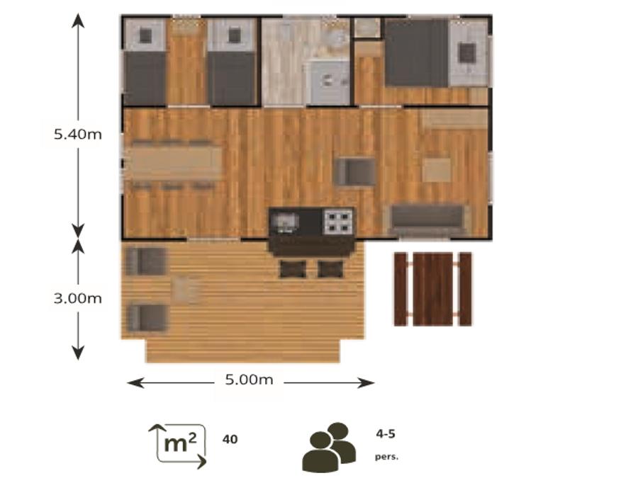 Tente en toile et en bois 5 personnes - LUXURY SAFARI LODGE 6