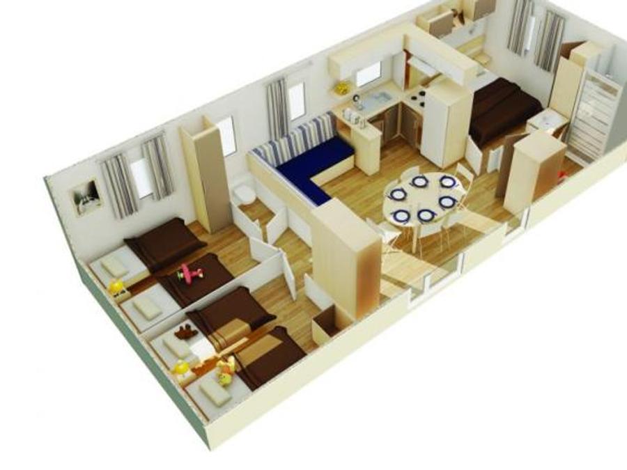 Mobilhome 6 personnes - MH3 FLORES-3 38 m² 6