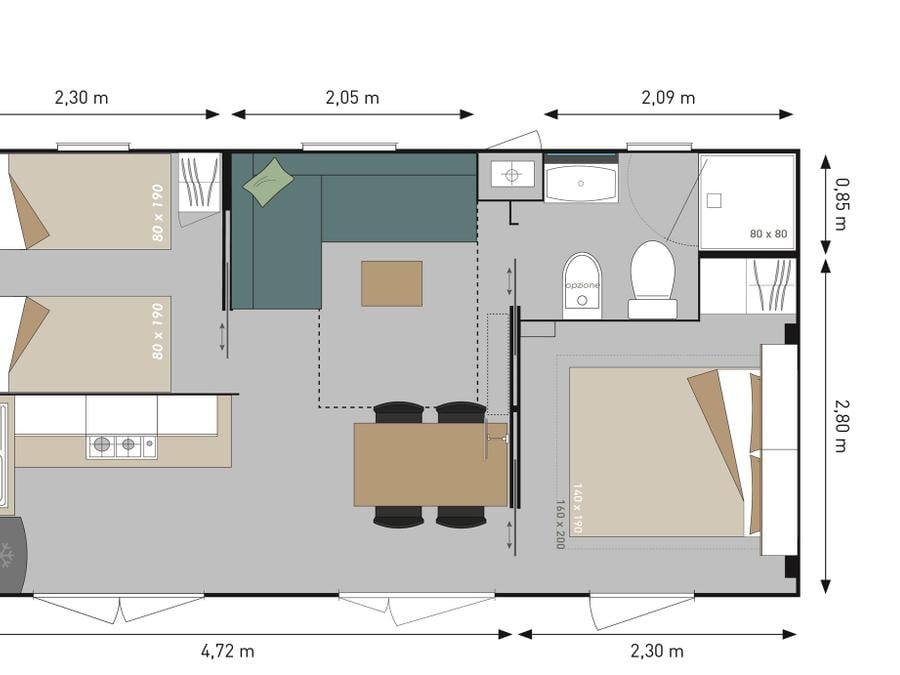 Mobilhome 2 personnes - (2 personnes incluses - 2 personnes supplémentaires possibles moyennant un supplément, veuillez contacter le camping) 10