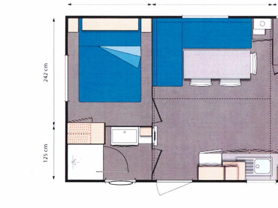 Mobilhome 2 personnes - (2 personnes incluses - 4 personnes supplémentaires possibles avec supplément, veuillez contacter le camping) 2
