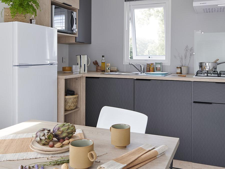Mobilhome 2 personnes - solo 1 chambre Premium 22m2 avec terrasse couverte 10m2 (lit 160 * 200) 1