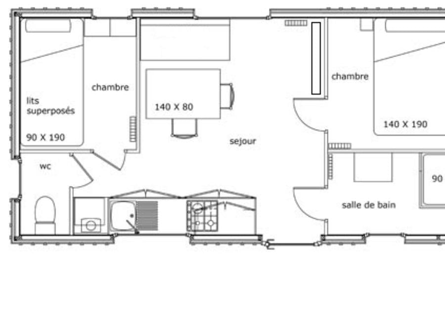 Mobilhome 4 personnes - 2 CHAMBRES FACE AU LAC 6