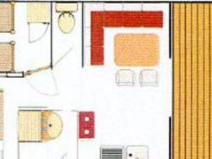 Mobilhome 4 personnes - Mobil-home Standard 24m² 2 chambres + terrasse couverte 7m² + bord de Loire + TV 3