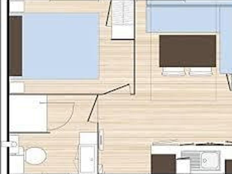 Mobilhome 2 personnes - Mobil-home Standard 18m² 1 chambre + terrasse semi-couverte 4