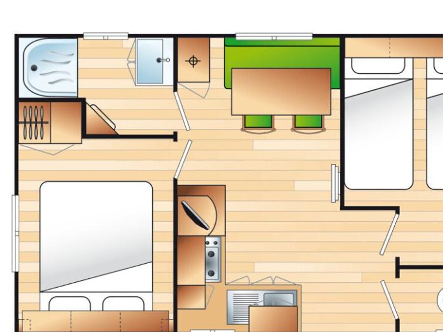 Mobilhome 4 personnes - Cocoon 4 personnes 2 chambres 23m² 2