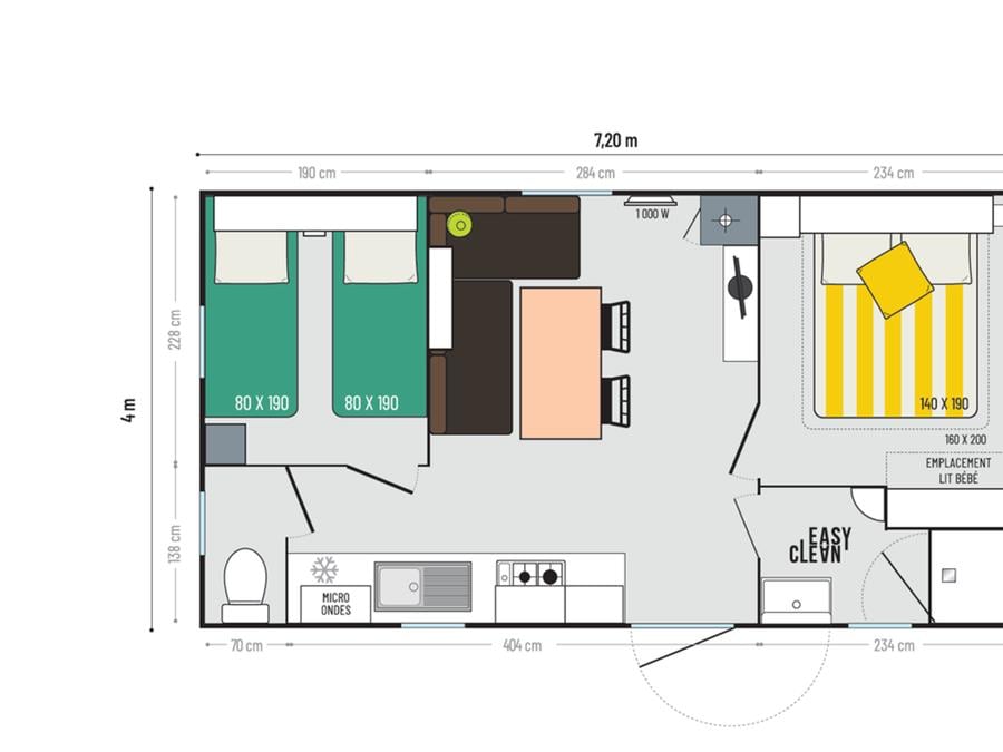 Mobilhome 4 personnes - PREMIUM - Quartier Réserve 9