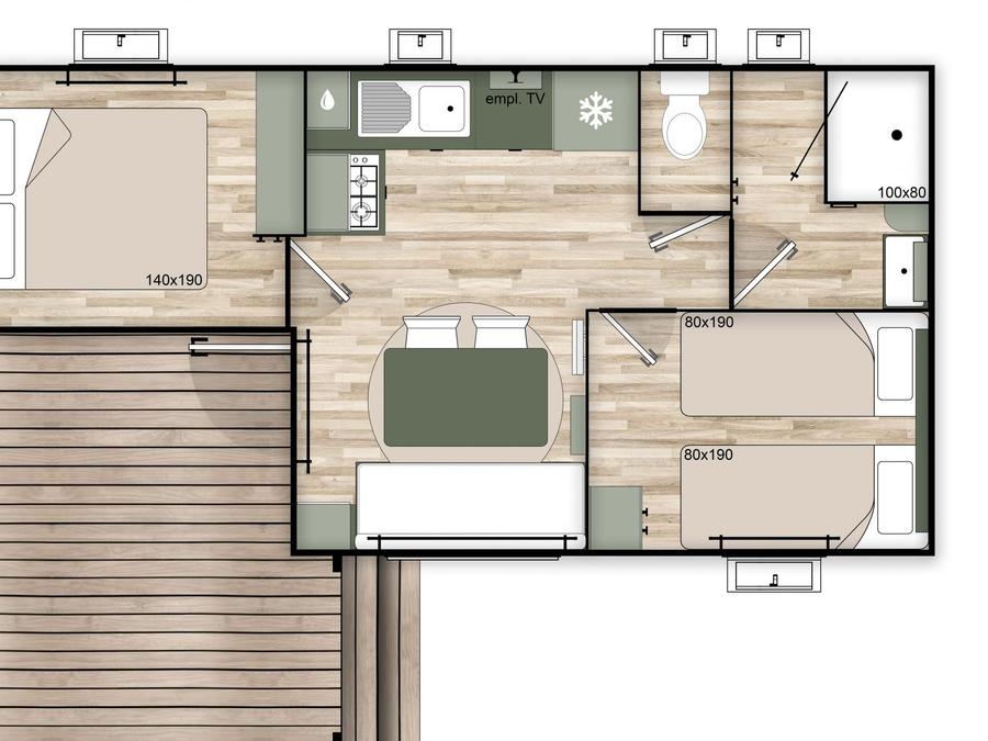 Mobilhome 4 personnes - COTTAGE PRIVILEGE - Vue Réserve Africaine 5