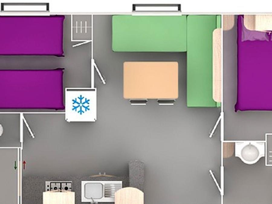 Mobilhome 4 personnes - CONFORT TV - Quartier Jardin 7