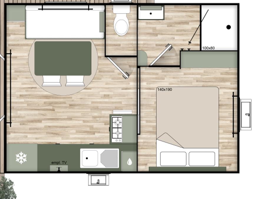 Mobilhome 2 personnes - LA SUITE 2 personnes - Quartier Réserve 4