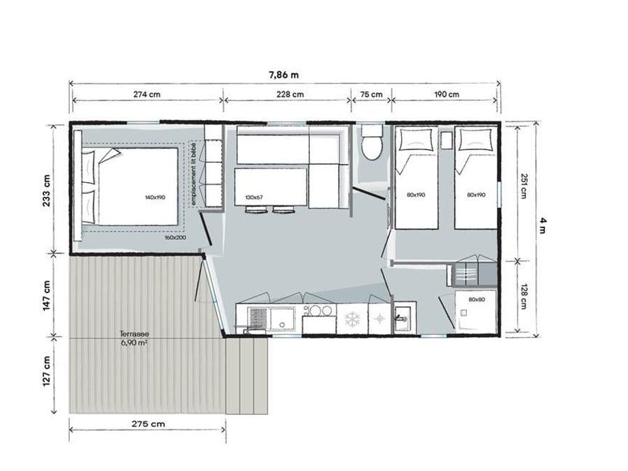 Mobilhome 4 personnes - Ciela Classic - 2 chambres 7