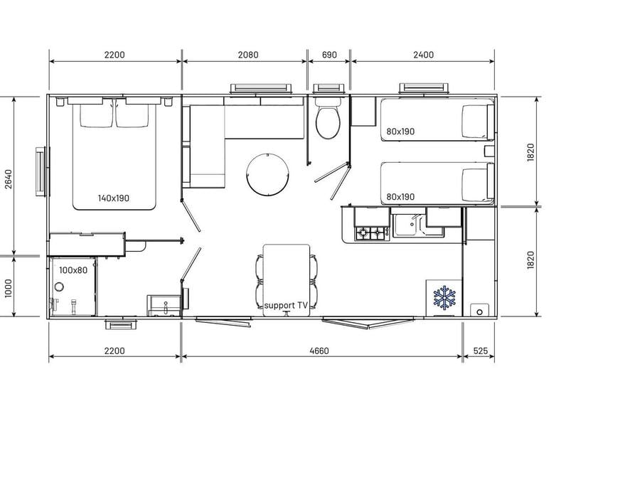 Mobilhome 4 personnes - Ciela Privilège - 2 chambres - Lave-vaisselle, barbecue 10