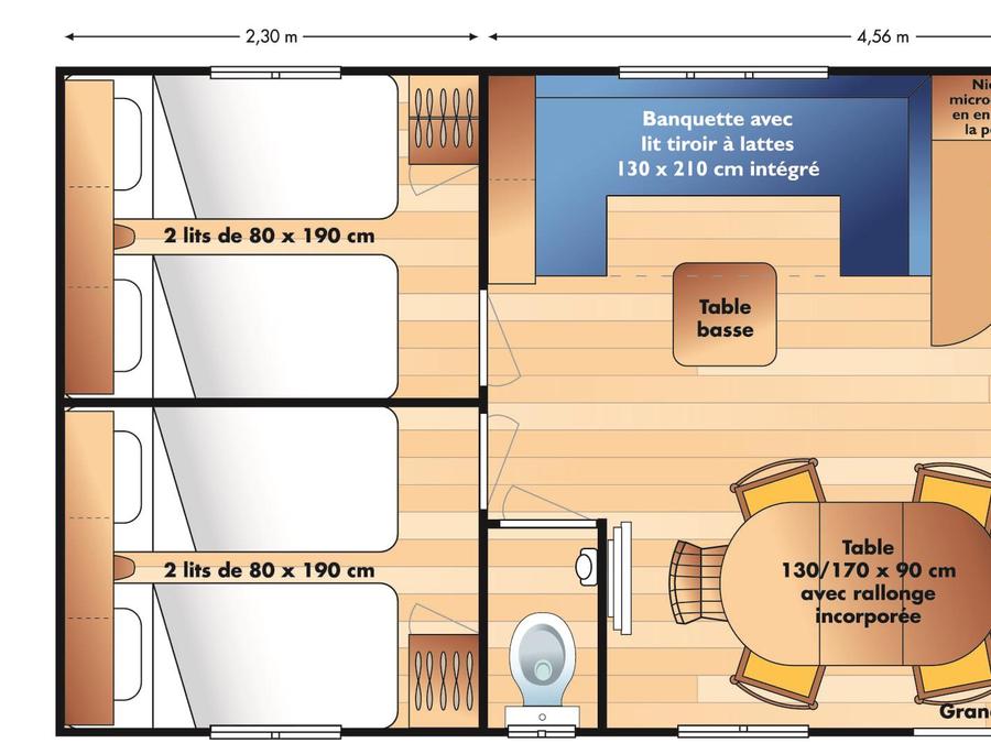 Mobilhome 6 personnes - TWINNY 3 chambres 9
