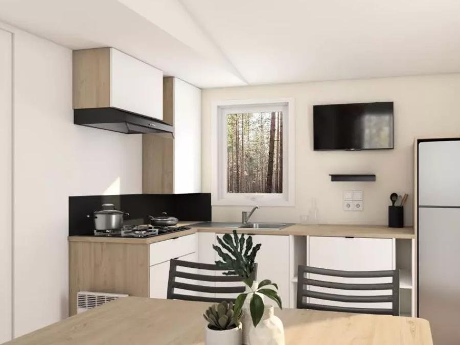 Mobilhome 2 personnes - Cottage 1 chambre 2 personnes climatisé 3