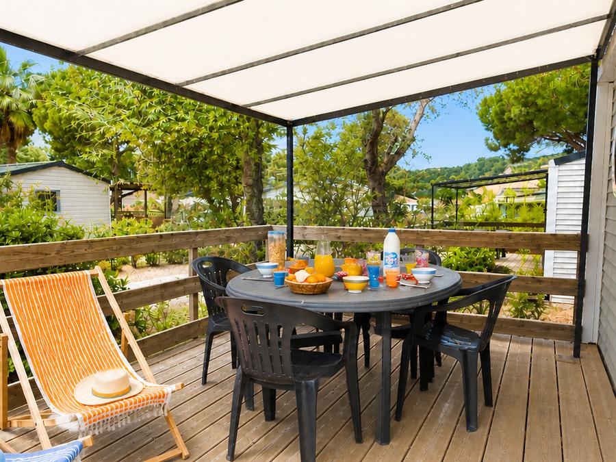 Mobilhome 4 personnes - Mobile-home Aglandau Confort 20m² - 1 chambre - terrasse semi-couverte 14