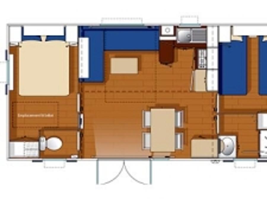 Mobilhome 6 personnes - Mobile-home Cayanne Standard 31m² - 2 chambres - terrasse semi-couverte 1