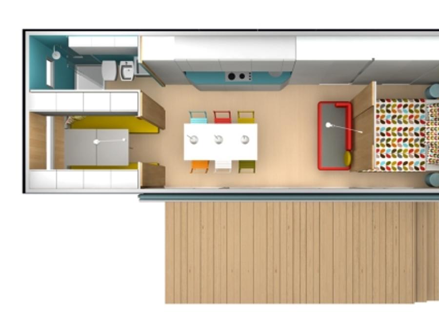 Mobilhome 4 personnes - 2 chambres / 1 salle de bain - terrasse couverte 7