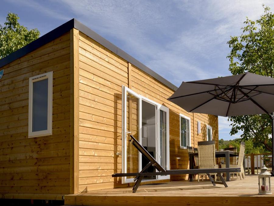 Mobilhome 4 personnes - Mobil-Home Bois Confort 30m² 2 chambres + terrasse semi-couverte + TV + CLIM 4 pers. 0