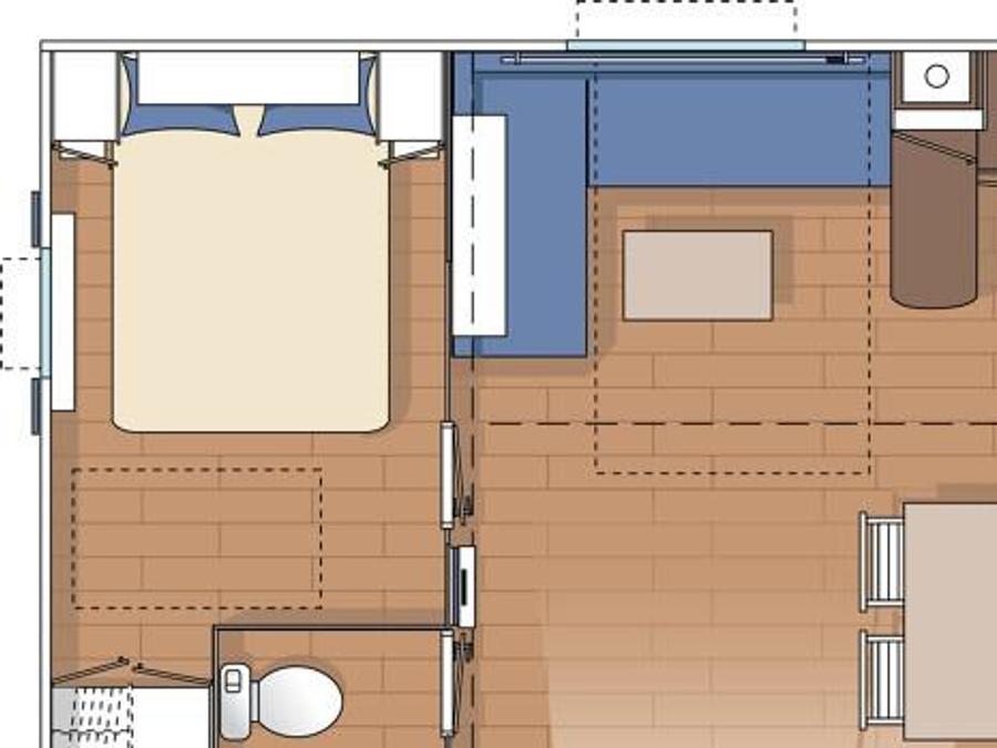 Mobilhome 6 personnes - Agaric ' spécial bébé' - 6 personnes - 2 chambres ' lit parapulie, pousssette canne et réhausseur de chaise' 7