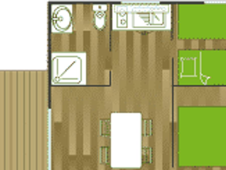 Chalet 5 personnes - Mimosa- 5 personnes - 2 chambres 6