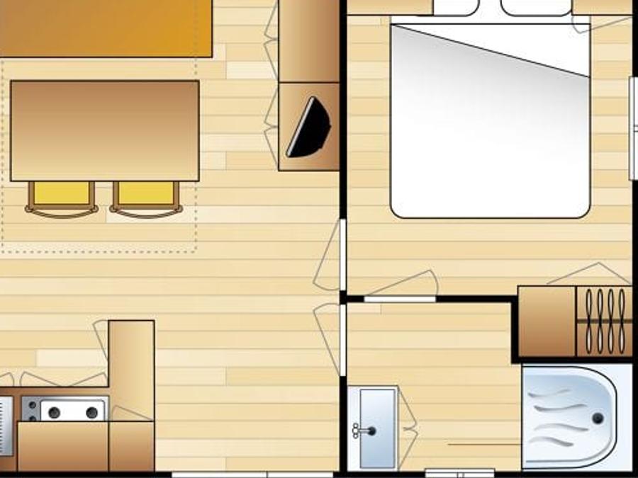 Mobilhome 6 personnes - Liège- 6 personnes- 2 chambres- climatisation 4