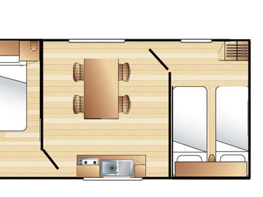 Mobilhome 4 personnes - Casot (sans eau, sans sanitaires) 4 personnes- 2 chambres 4