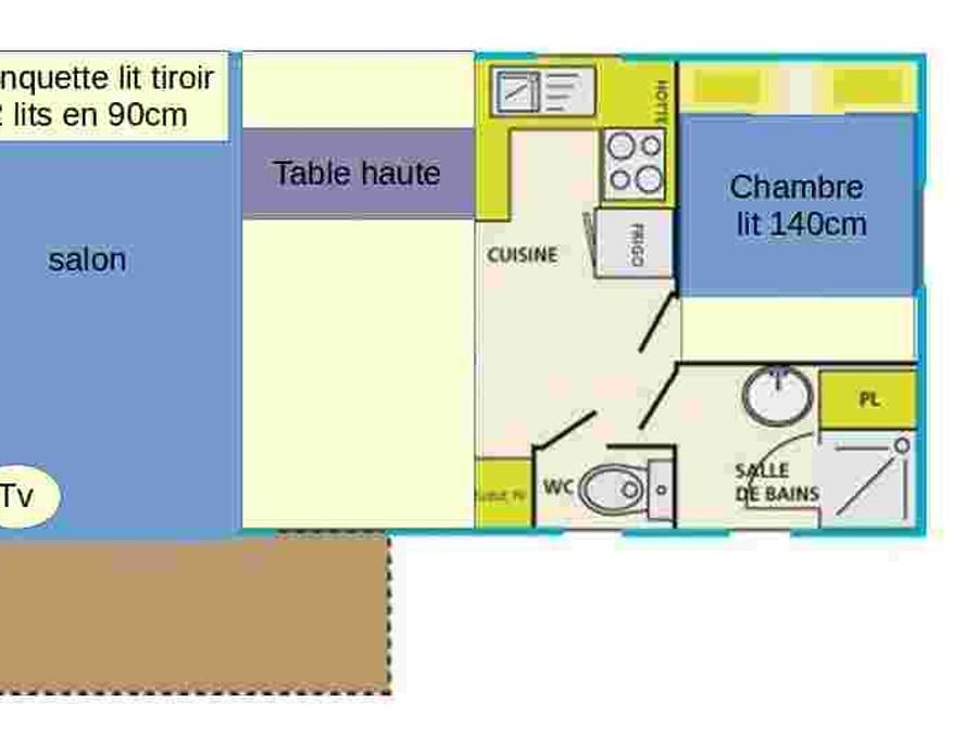 Mobilhome 4 personnes - GENTIANE - 4 personnes -1 chambre - (de octobre à avril :pas de jacuzzi) 8