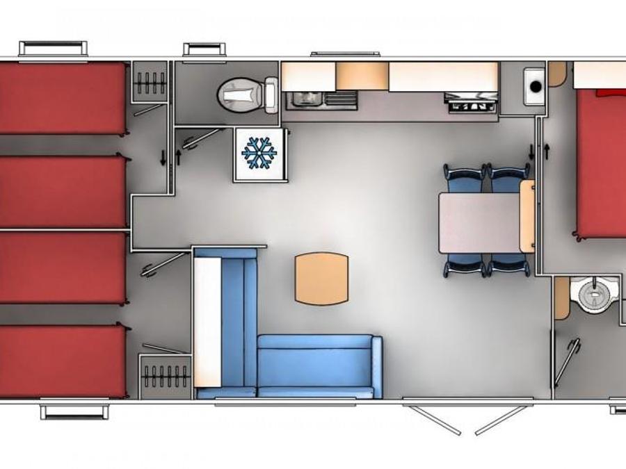 Mobilhome 8 personnes - Mobil-home LE GRAND LARGE - 35m² - 3 Chambres 1/8 pers 9