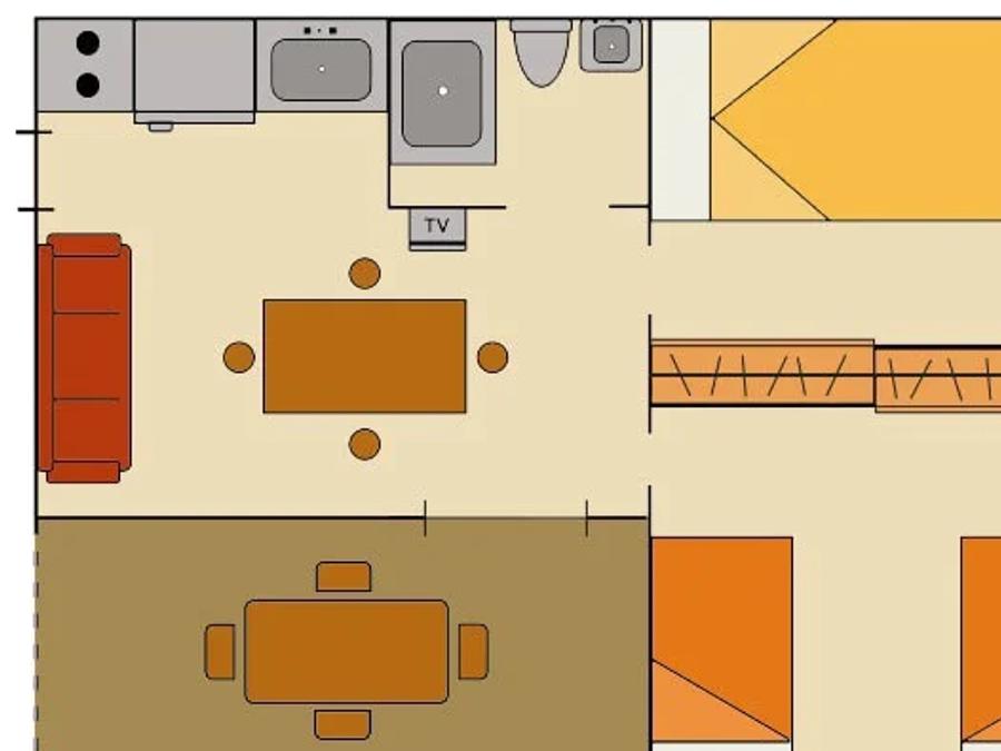 Bungalow 5 personnes - A1 - Woodmen Bungalow 6
