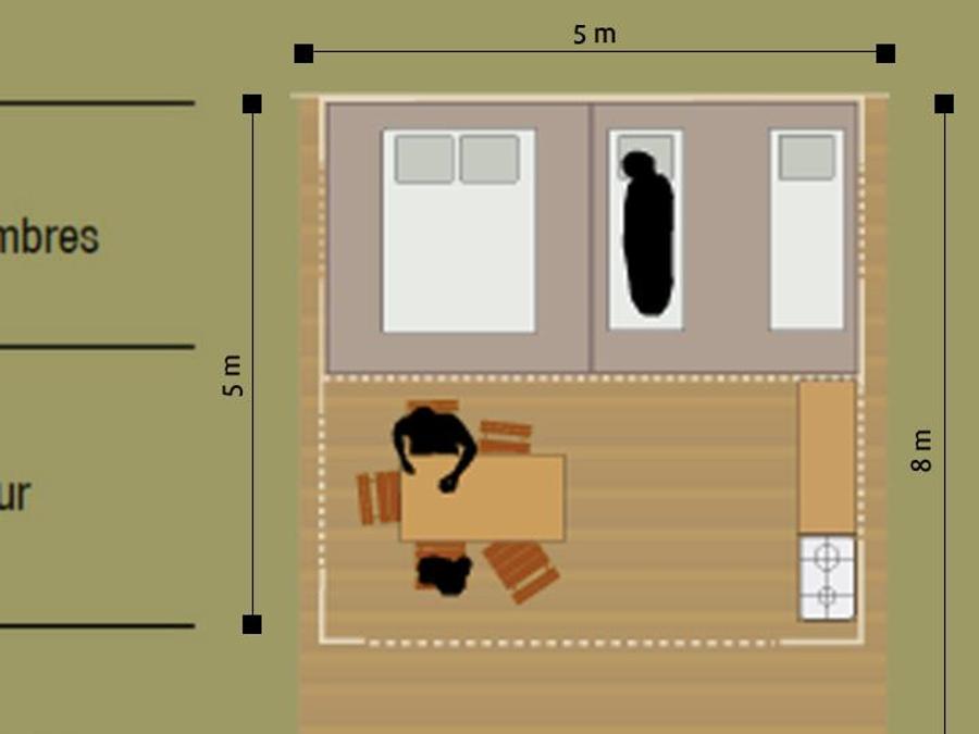 Tente en toile et en bois 4 personnes - Lodge Nature - Sans sanitaires 9