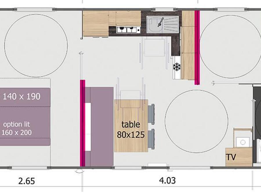 Mobilhome 4 personnes - Cottage Carennac - Accès PMR 5