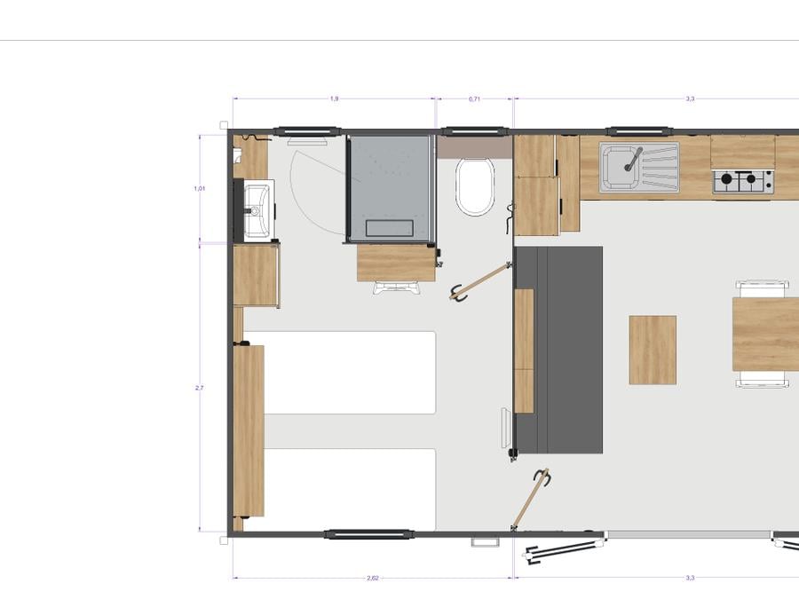 Mobilhome 4 personnes - Cottage Terrasses du Causse - 2 chambres 5