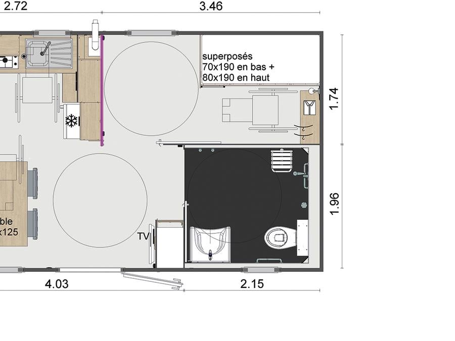 Mobilhome 4 personnes - Cottage Terrasses du Causse - Accès PMR 5