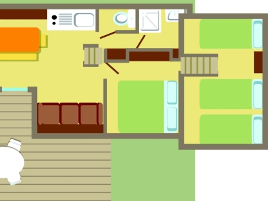 Chalet 5 personnes - CHALET CONFORT MEZZANINE 2ch 5pers - 36m2 1