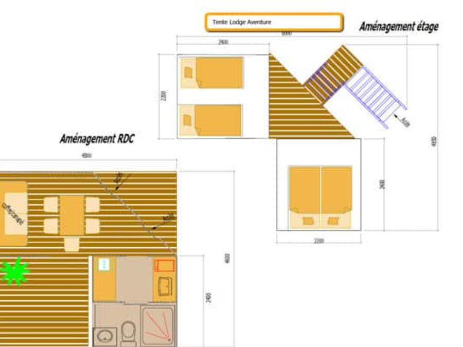 Lodge 4 personnes - LODGE CONFORT AVENTURE 2ch 4/5pers - 25m2 3