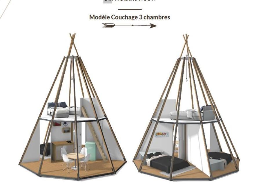 Insolite 5 personnes - TIPI HOME 3ch 5pers - sans sanitaire - 34m2 7