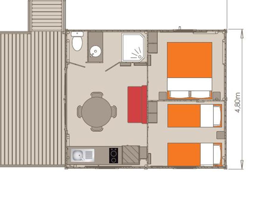 Lodge 5 personnes - LODGE PRESTIGE SARRANS 2ch 4/5pers - 27m2 9
