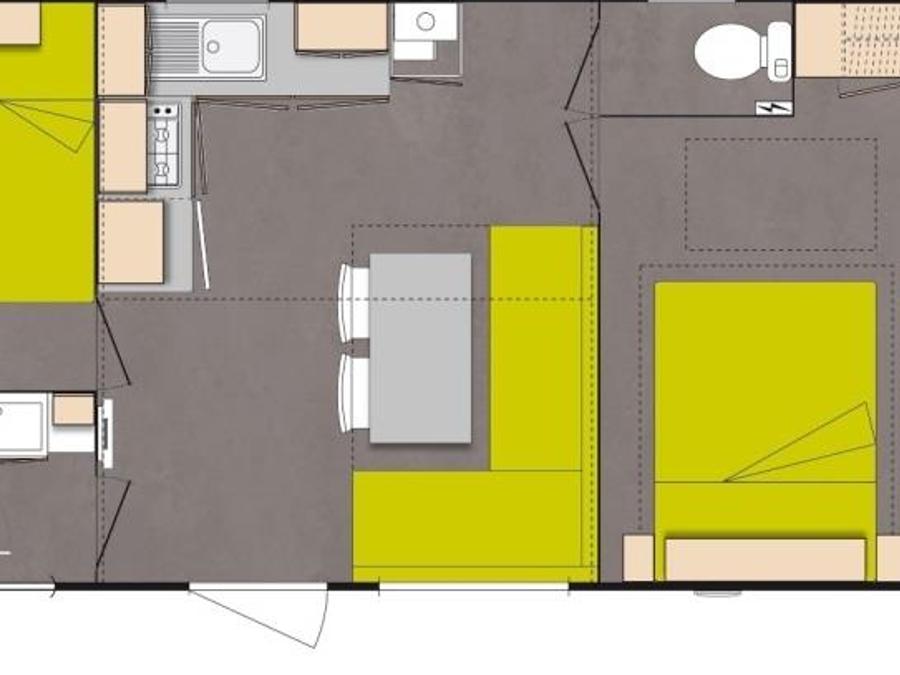 Mobilhome 4 personnes - PRESTIGE 2ch 4pers - 27m2 5